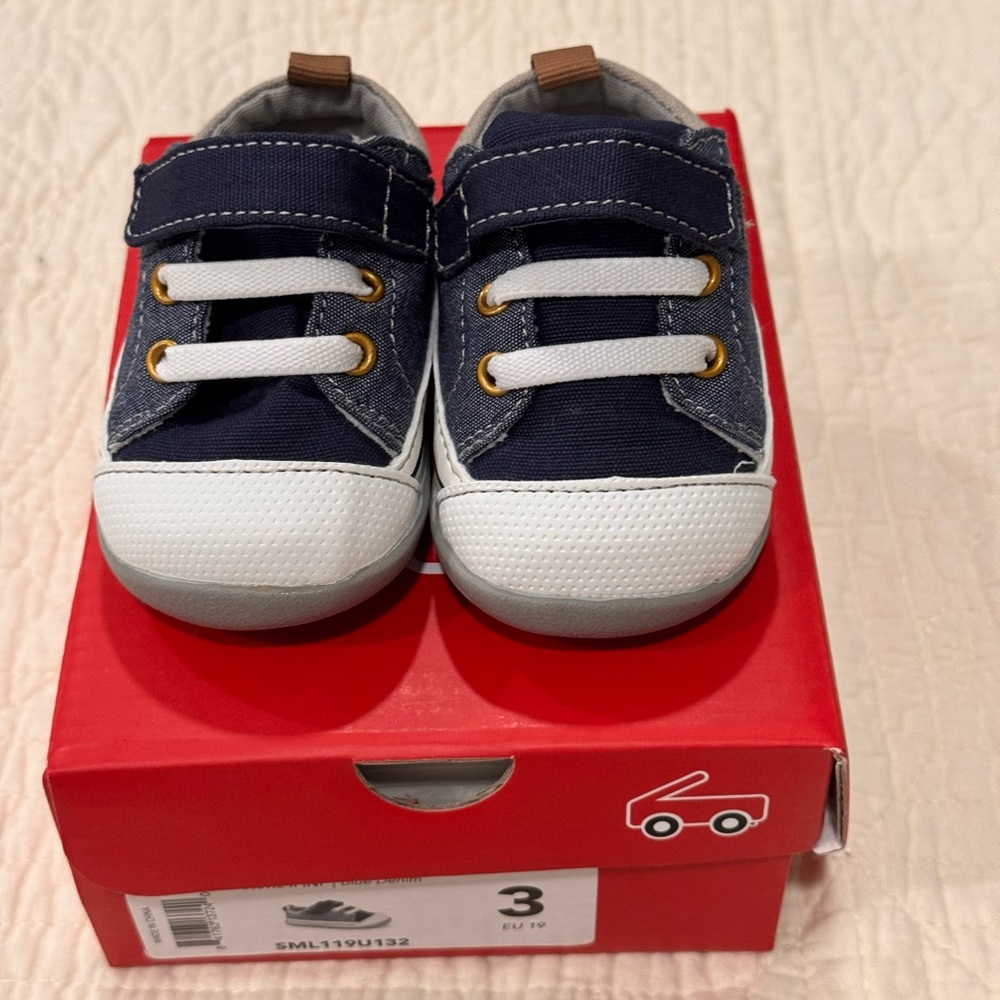 See Kai Run Navy and White Kids Sneakers